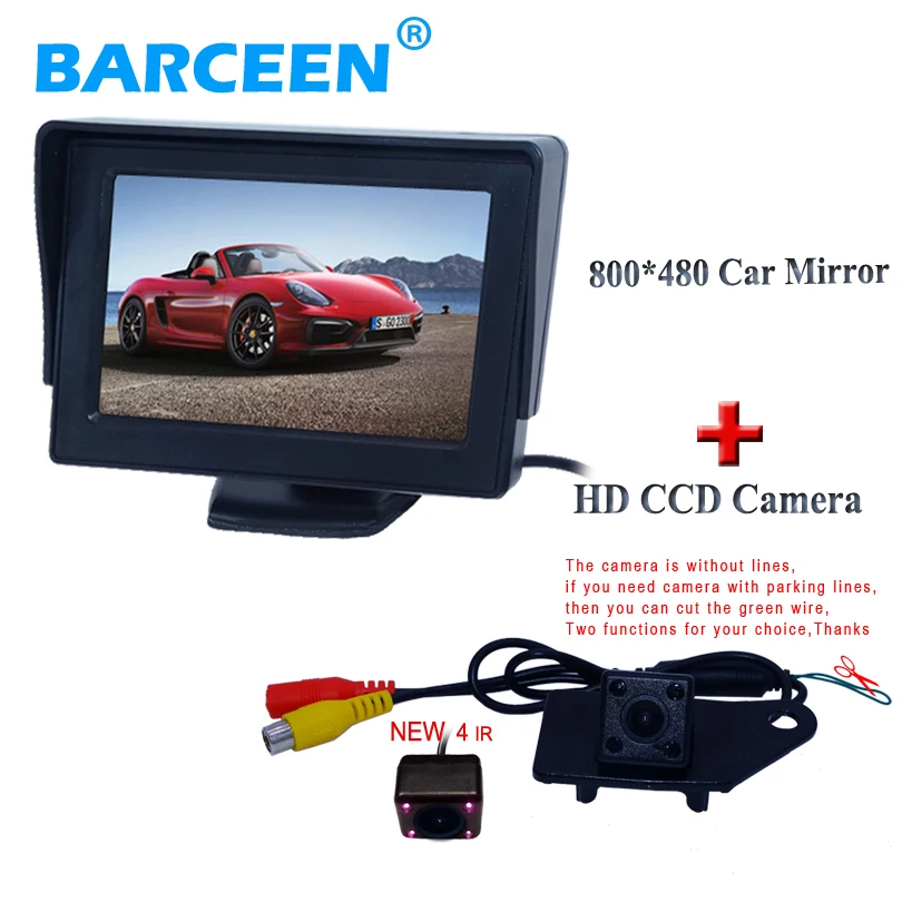 Цветной автомобильный монитор заднего вида с TFT ЖК дисплеем 4 3 дюйма парковочный +