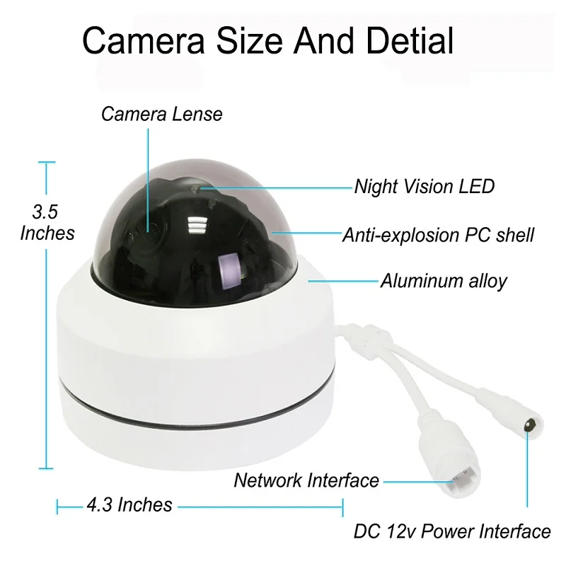 IMPORX 3X Zoom Indoor P2P Mini HD 1080P POE IP CCTV PTZ монитор безопасности камера купольная автофокуса