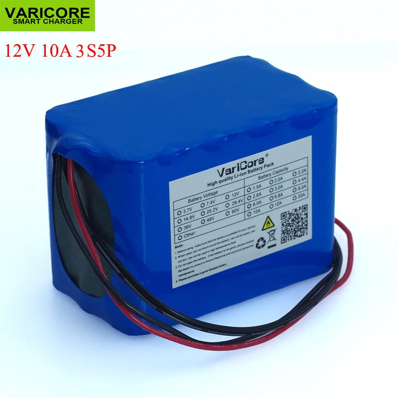 VariCore 100% новая защита большой емкости 12 в 10 Ач 18650 литиевая аккумуляторная батарея