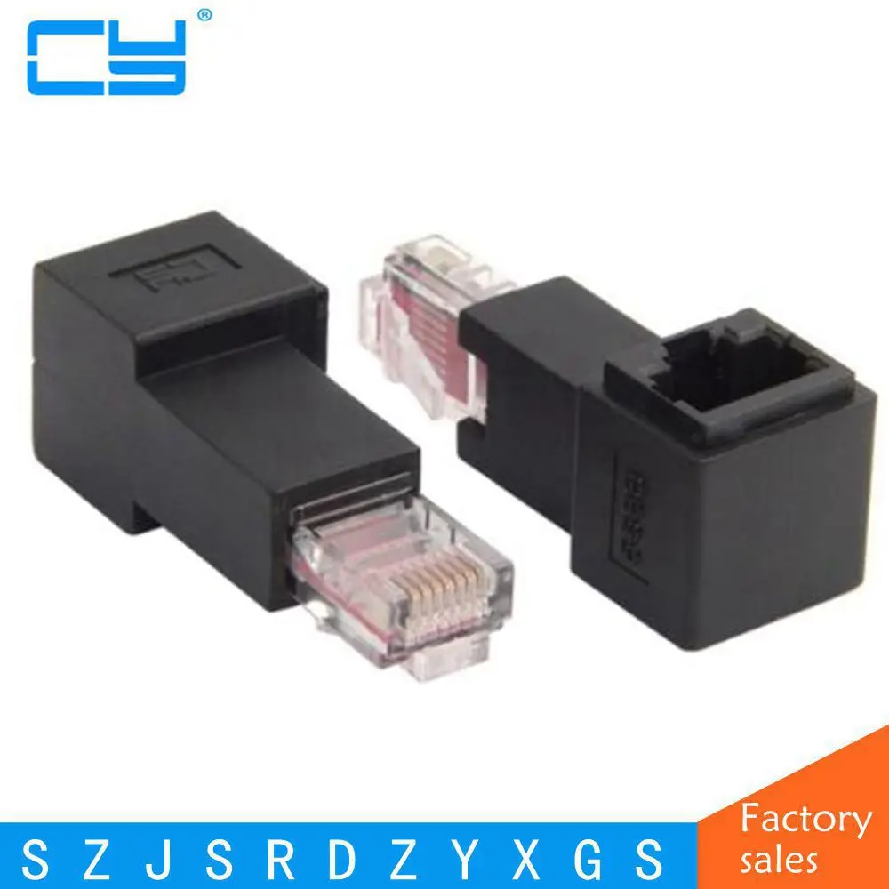 Левый и правый вверх вниз Угловой 90 градусов 8P8C FTP STP UTP Cat 5e папа мама Lan Ethernet