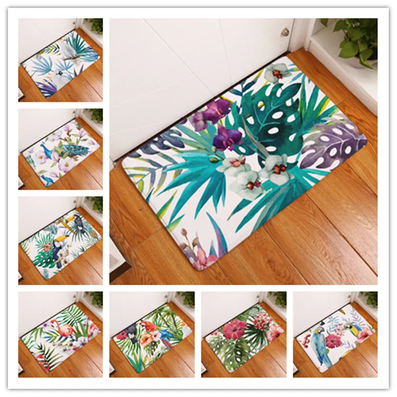 2017 новые ковры с принтом дерева и птицы Нескользящие кухонные коврики для дома