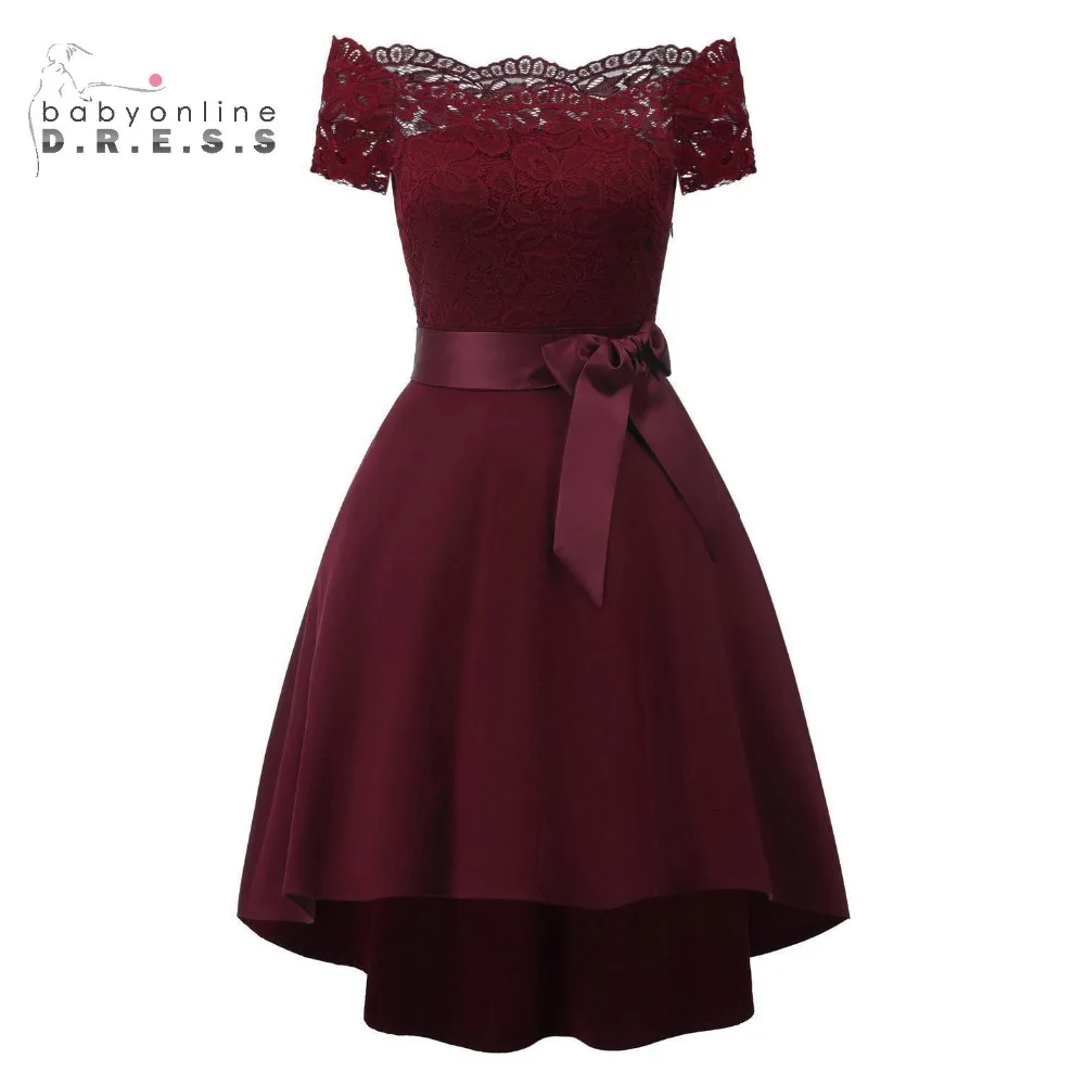 Элегантное Сексуальное Женское коктейльное платье с открытыми плечами бордовое