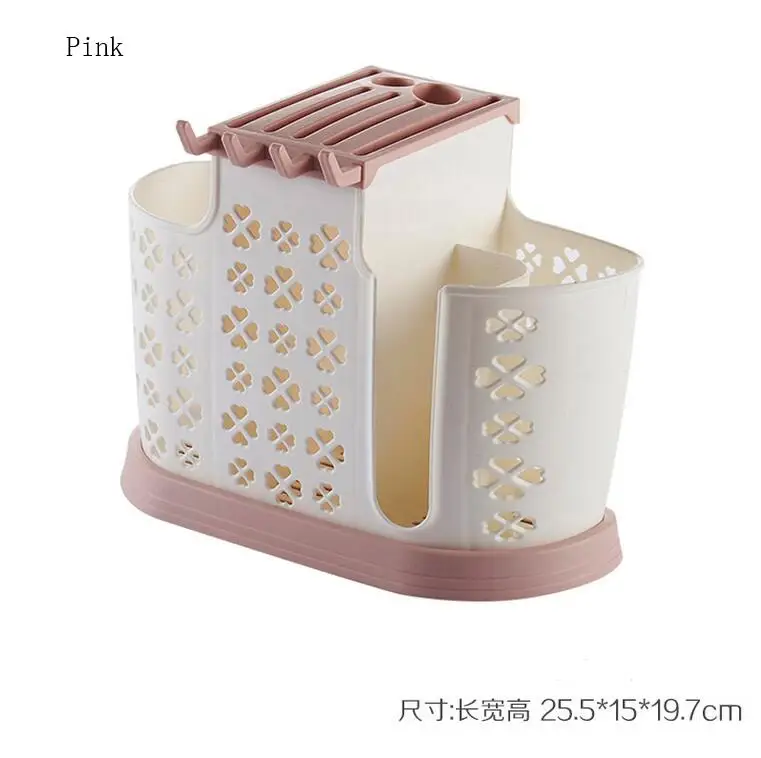 Pink Баррель для еды, клетка для еды, многофункциональная кухонная полка, полка для ножей Lek, палочки для еды, клетка, ложка, нож, вилка, стеллаж для хранения LU4186 - Цвет: Pink