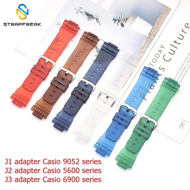 Ремешок силиконовый для Casio 9052/5600/6900 Series резиновый спортивный цветной браслет