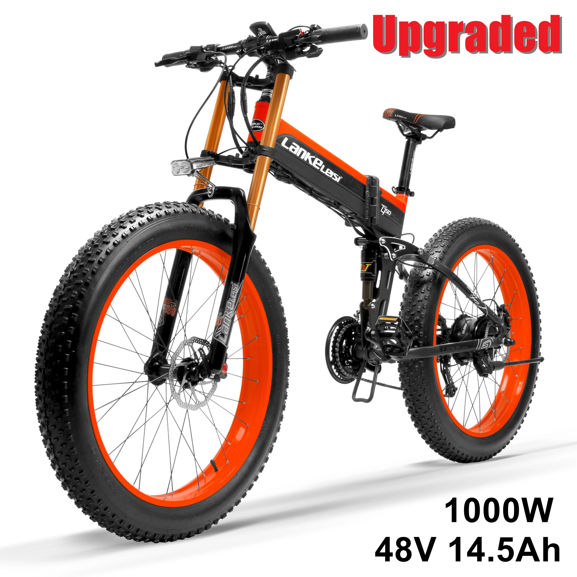 UP BKRD 1000W 14.5A T750Plus новые 27 Скорость, фара для электровелосипеда в упитанный электровелик, 1000W 48V 14.5Ah сильный Мощность, 5-уровневая помощи педалированию Сенсор горные вилка амортизационная вилка для велосипеда - Цвет: UP BKRD 1000W 14.5A