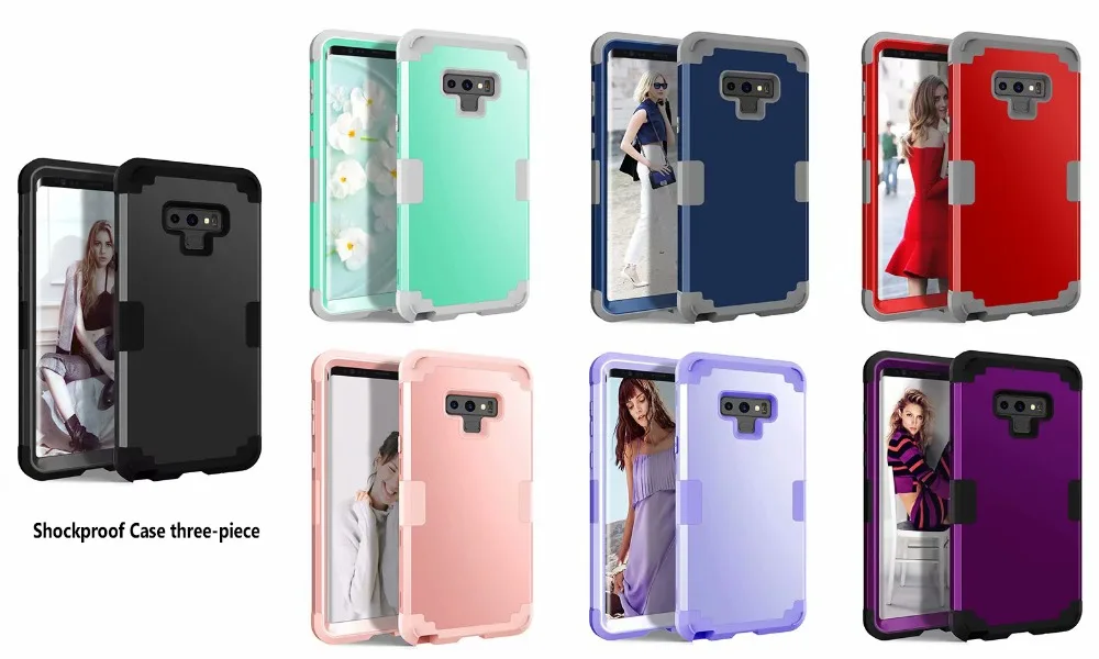 Противоударный чехол для телефона samsung Galaxy S9 S8 Plus Note 8 9 чехол PC+ TPU 3 слоя гибридный защитный чехол на 360 градусов