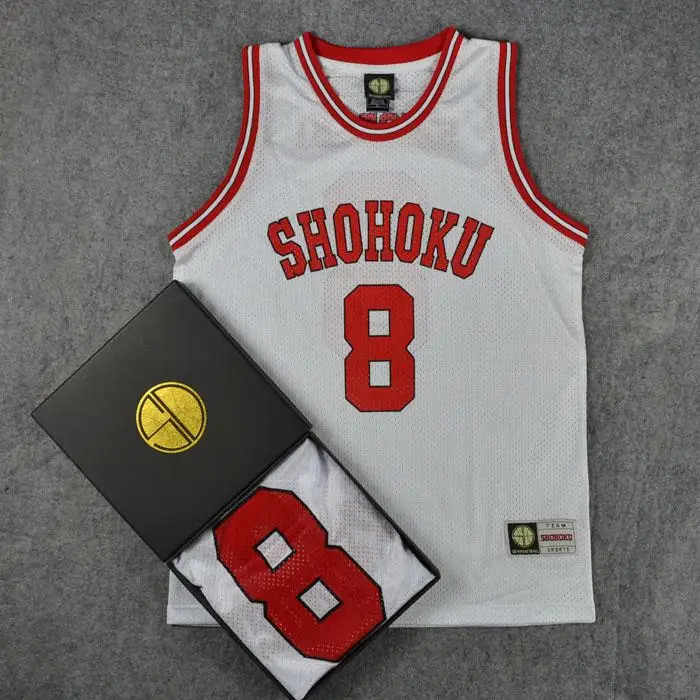 Аниме SLAM DUNK Косплей Костюм Shohoku Каэдэ рукава Белый Баскетбол Джерси Топы рубашка жилет спортивная униформа Размер m-xxl - Цвет: No8