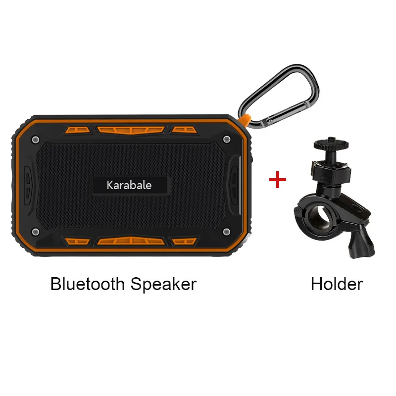 Orange with holder Открытый водонепроницаемый велосипедный беспроводной Bluetooth динамик глубокий бас Портативный Профессиональный велосипедный спорт динамик Mp3 плеер с микрофоном FM - Цвет: Orange with holder