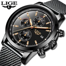 Relogio 2019 LIGE новые мужские часы Топ бренд Роскошные