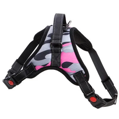 Pink camouflage Новинка, поводок для средних и больших собак, нагрудный ремень для питомцев, ошейник для собак, Аляска, Тяговый канат, набор, модный Камуфляжный узор - Цвет: Pink camouflage