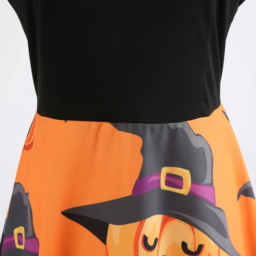 2018 Рождество оранжевый Винтаж Повседневное Забавный сладкий Для женщин платья