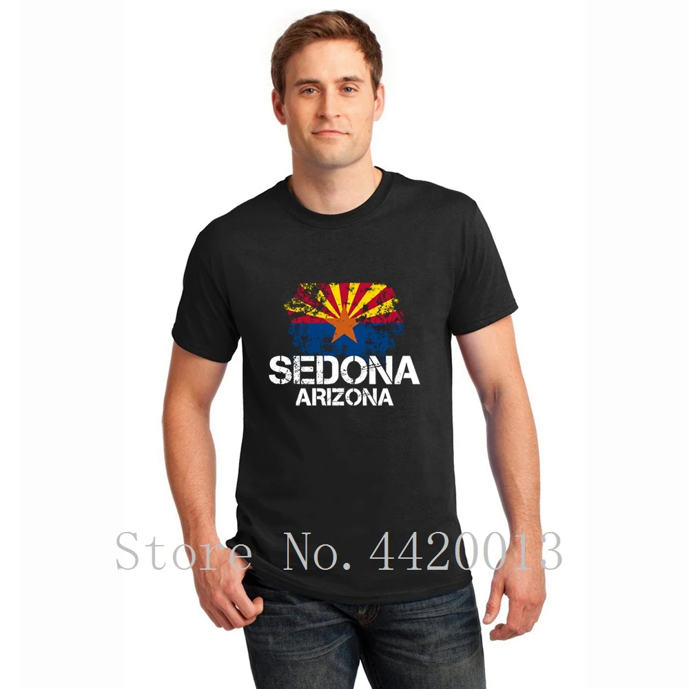 Футболка с персонажем о-образным вырезом sedona Аризона Государственный Флаг США