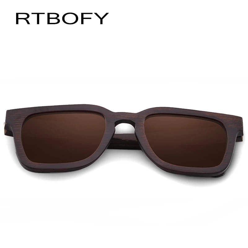RTBOFY деревянные солнцезащитные очки для мужчин и женщин Бамбуковая оправа ручная