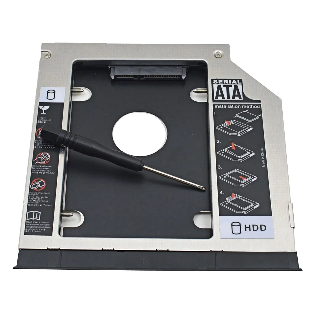 TISHRIC 2nd SSD HDD Sata 9,5 Caddy адаптер Optibay корпус для Dell Latitude Inspiron E6320 E6420 E6520 E6330 E6430 E6530 чехол
