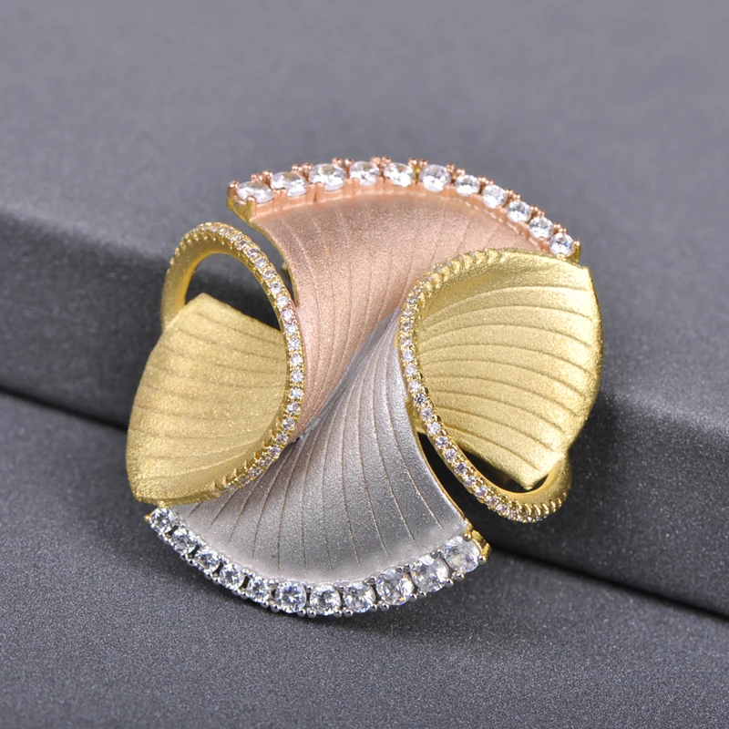 Женская медная брошка Funmor нежная из циркония AAA на свадьбу день рождения банкет