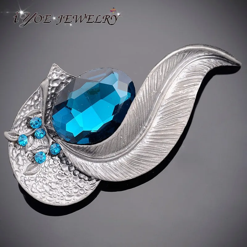 IYOE античные овальные Броши с австрийскими кристаллами черные из металла букетом