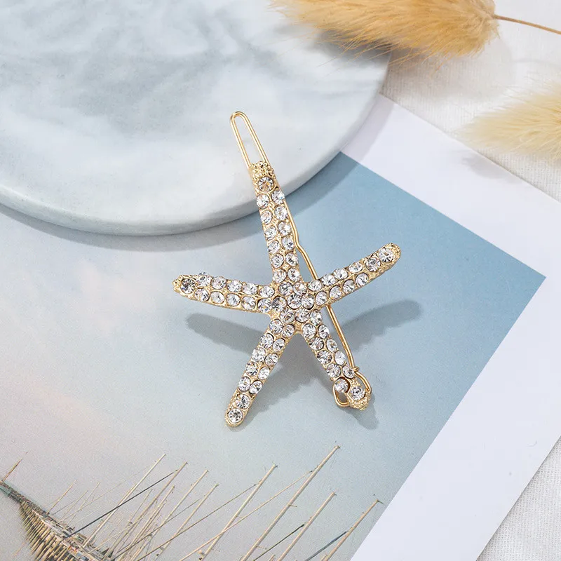 Классические заколки Стразы золотого цвета геометрические круглые для волос в