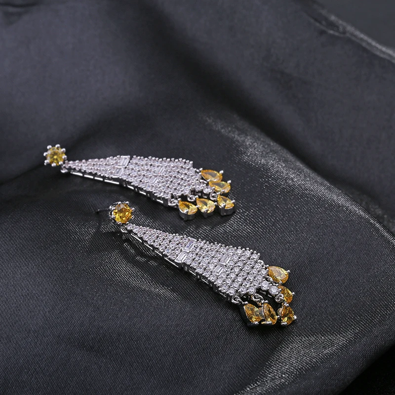 GAOLA высокое качество модный дизайн кубический цирконий висячие серьги