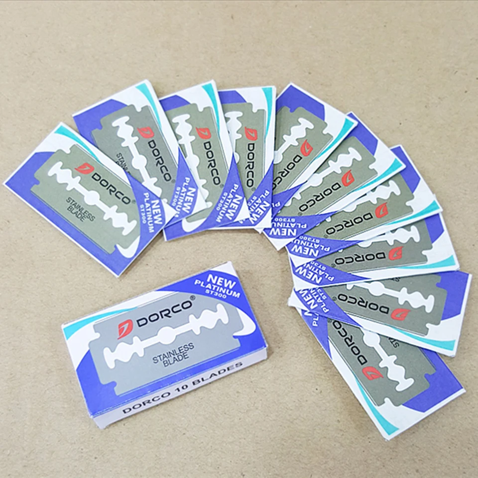 100 шт. 100% оригинальные мужские бритья сверхкоротких Бритвы лезвия из нержавеющей