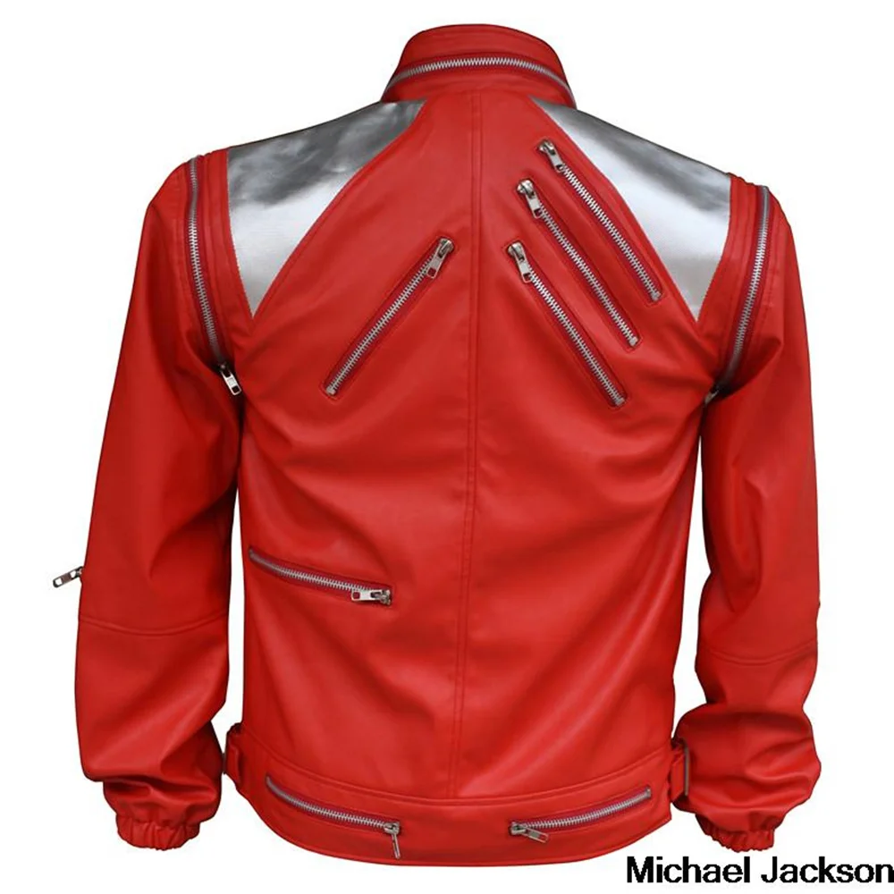 MJ Beat It Повседневная панк красная куртка на молнии в американском стиле верхняя одежда Майкл Джексон