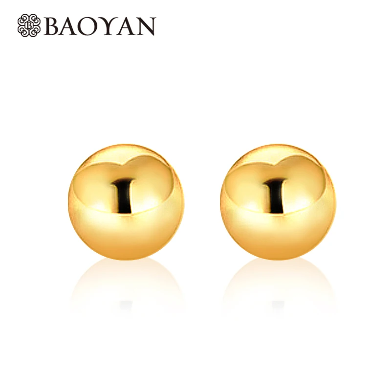 Baoyan 316L нержавеющая сталь милая Женская Золото Цвет половина серьга шарик для Для