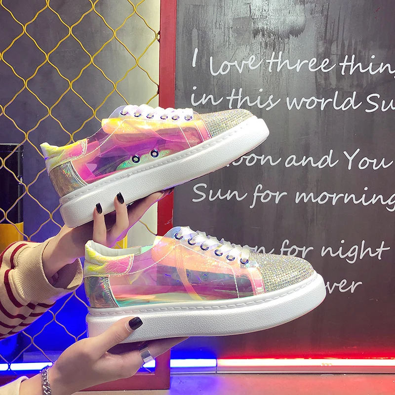 2019 Brand High Quality Colorful Women's Leather Casual Shoes Fashion Breathable Platform Sneakers Flats | Обувь