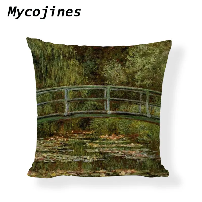 Наволочка для подушки Monet Sunrise Impression, синяя водяная Лилия, декоративная наволочка, художественная, выставочная, для дома, дивана, наволочки