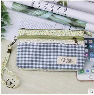 green plaid Хлопковый клетчатый принт, женские мини клатчи на день, Дамская маленькая сумочка для телефона, сумка женская Bolso mujer bolsas feminina для девочек - Цвет: green plaid