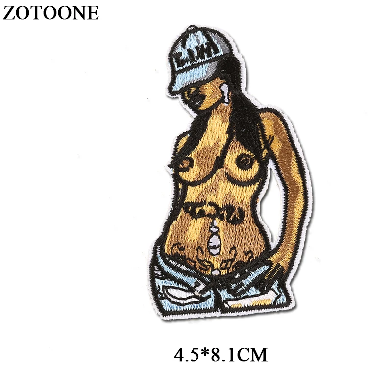 ZOTOONE 1 шт., сексуальная девушка, железные круглые панковские нашивки для одежды, рюкзак, сделай сам, вышитая мотоциклетная нашивка, нашивка для шитья на значок, аппликация - Цвет: 5