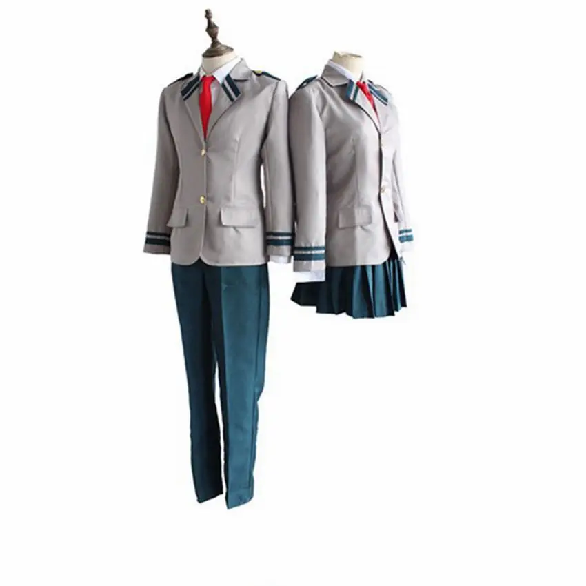Boku no hero Academy Косплей куртка брюки юбка парик tsuyu мой герой Academy очако урарака костюм Тодороки izku midoriya аниме