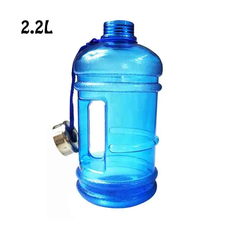 2.2L 6 Портативные 2.2L бутылки для воды большой емкости для спорта на открытом воздухе тренажерный зал Половина галлонов фитнес тренировка Кемпинг бег тренировка бутылка для воды - Цвет: 2.2L 6