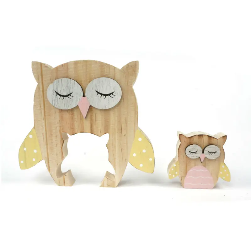 

Owl decorations 3set/lot wood owl matryoshka dolls log craft 14cm Miniatures Figurine home decoration Crafts Gift For Kids