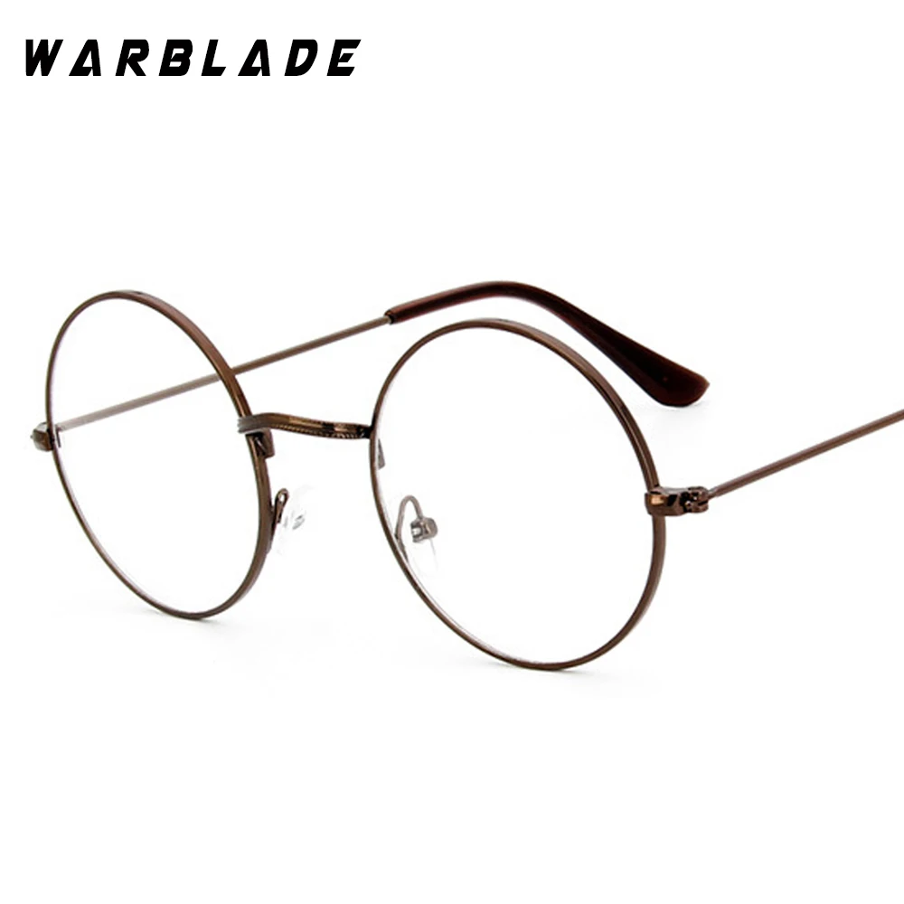 WarBLade винтажные круглые прозрачные очки, оптические очки для женщин, прозрачные очки, оправа для очков, поддельные очки - Цвет оправы: bronze