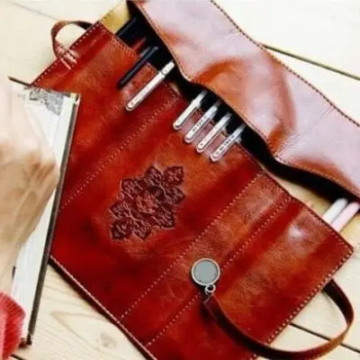 Ретро Портативный Макияж Ручка Пенал рулон водонепроницаемый PU кожаный кошелек