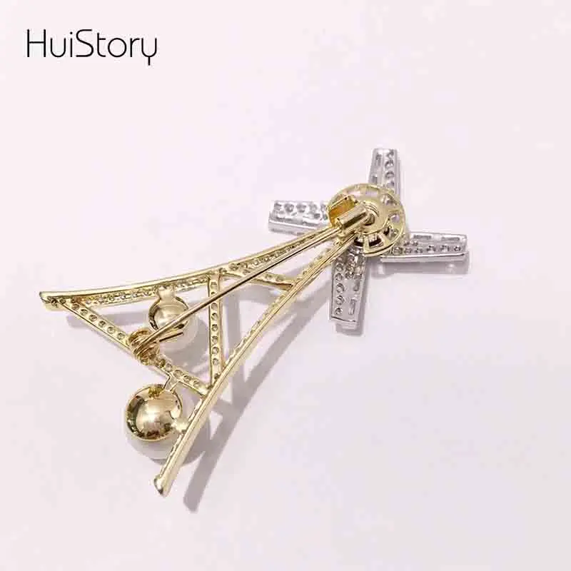 HUISTORY Изысканная Роскошная вращающаяся ветряная мельница хрустальные броши для