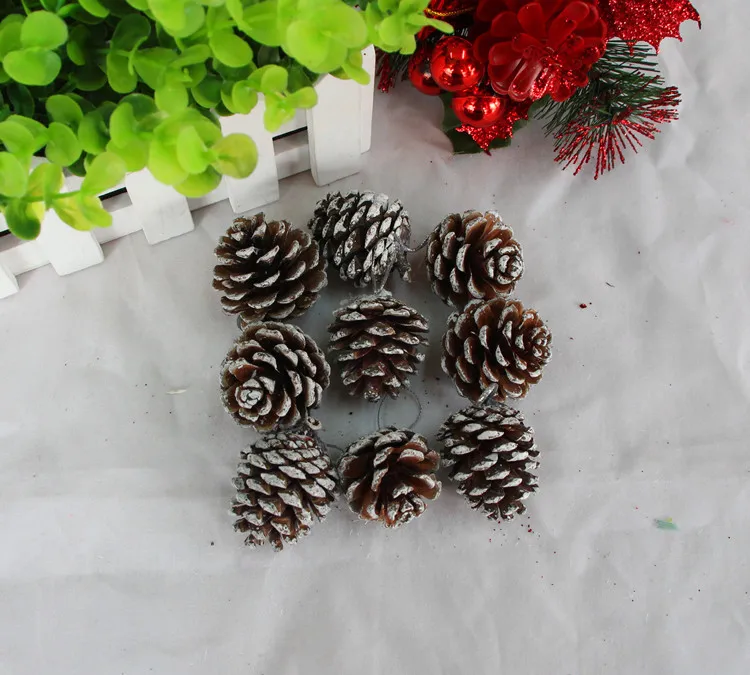 

9Pcs/set Christmas Tree Ornament Hanging Balls Pine Nuts Pinecone Xmas New Year Party Decoration For Home Parties Supplies