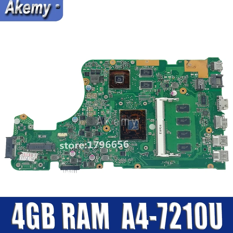 

X555Yi X555DG материнская плата для ноутбука For Asus X555D X555DG X555Y X555Yi Материнская плата Тест 100% ОК 4 Гб RAM A4-7210U 4 ядра
