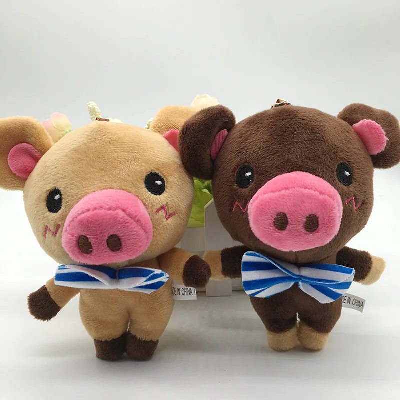 1 шт. 12 см Kawaii галстук бабочка свинья плюшевая сумка подвеска игрушки мягкие