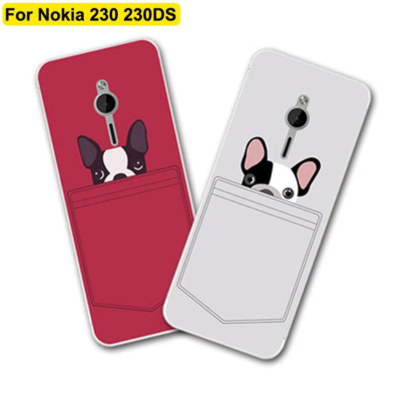 2 шт. чехол для Nokia 230 230DS милые Мультяшные мягкие чехлы телефонов DS накладка на