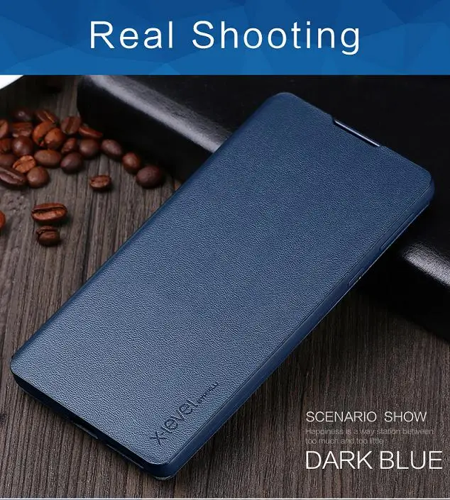 dark blue X-Level из искусственной кожи чехол для sony Xperia 10 плюс XA2 XA1 ультра Z2 Z3 Z5 плюс XZ Премиум XZS XZ XZ1 XZ2 XZ3 XA флип-чехол - Цвет: dark blue