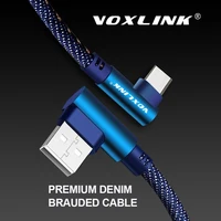voxlink usb type c 90 degree fast charging usb c cable type c data cord charger usb c for samsung s8 s9 note 9 8 xiaomi mi8 mi6