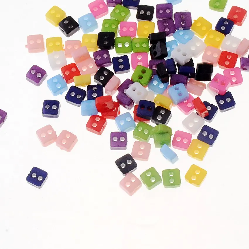 Милые богато красочные полимерные пуговицы 300 шт. смешанные с 2 отверстиями 6 мм