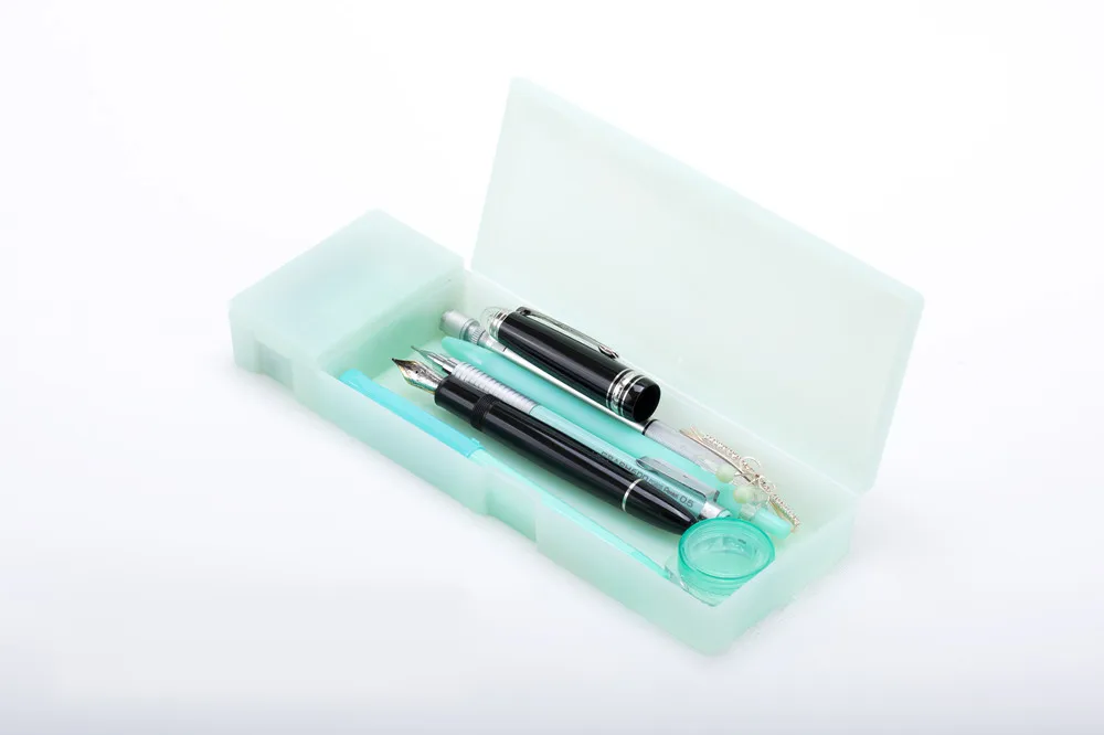 Зеленая мята Карандаш Чехол для девочек комплект из 2 предметов простой свежий милый пенал для карандашей kawaii ручка чехол s школьные канцелярские estojo Эсколар Карандаш Чехол