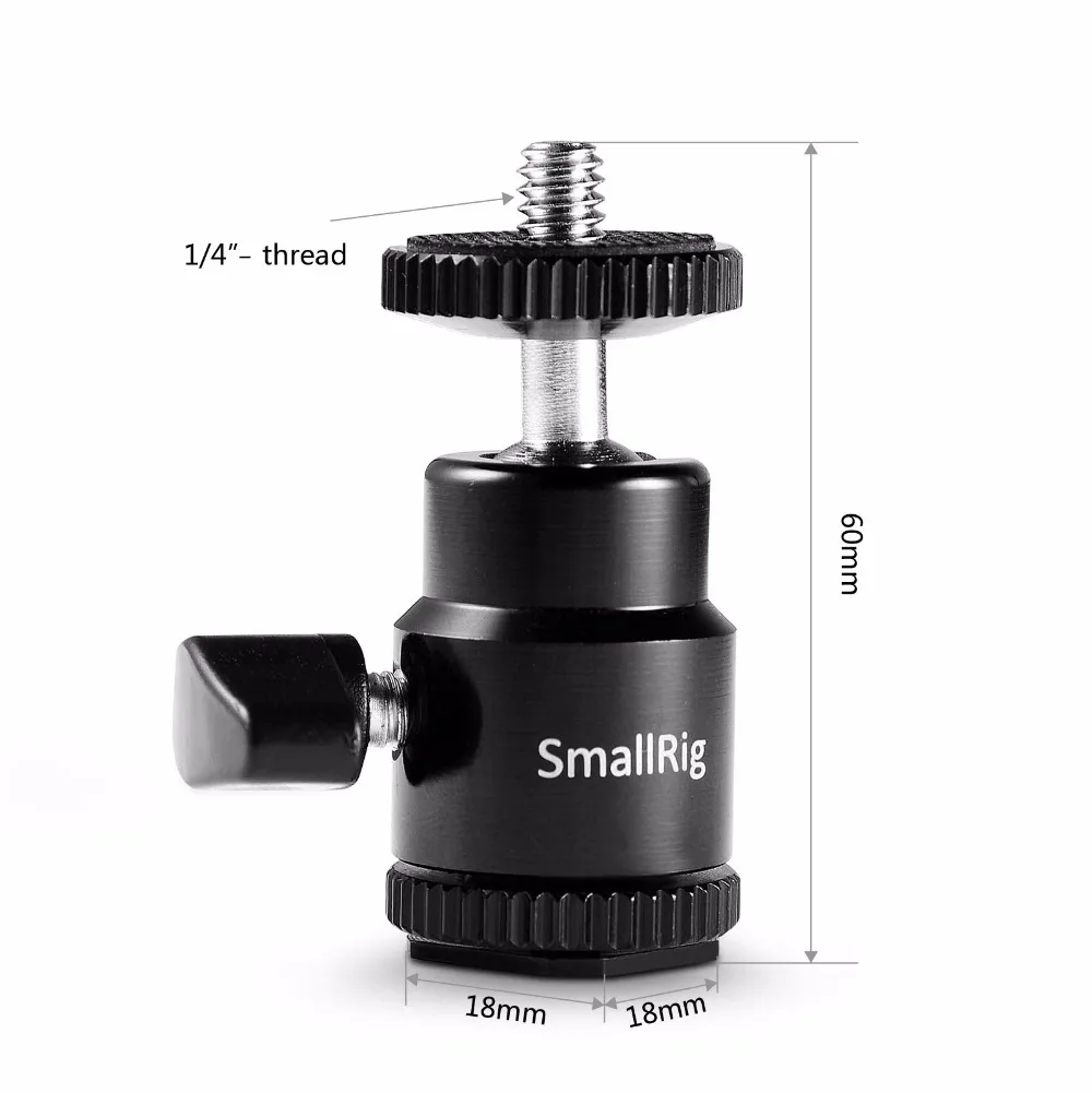 SmallRig зажим с шаровой головкой с адаптером для крепления башмака для штатива камеры светодиодный светильник Кронштейн для вспышки быстросъемный держатель 1639