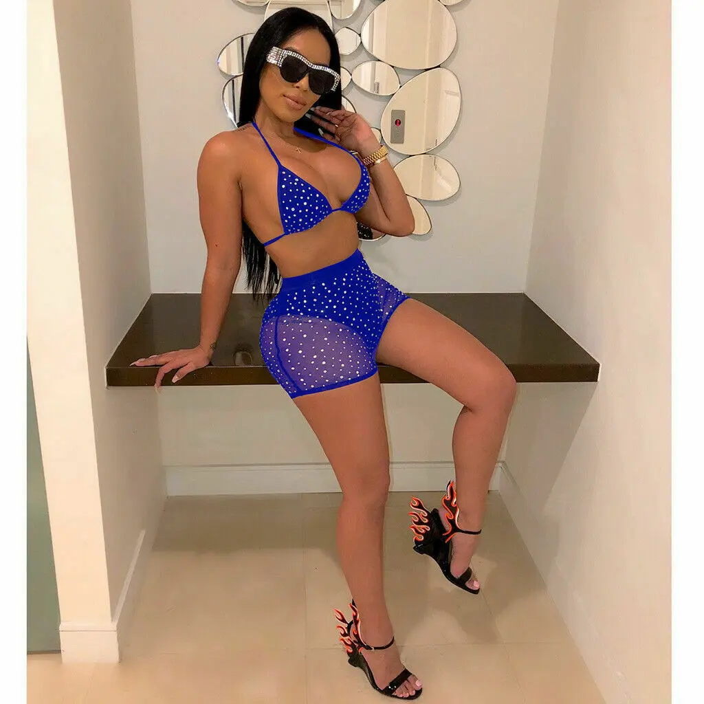 2019 Sexy Sequins 2Pcs Womens Bandage Bikini Set Push-up Padded Bra Suit Swimsuit Swimwear Summer Bathing Holiday | Женская одежда