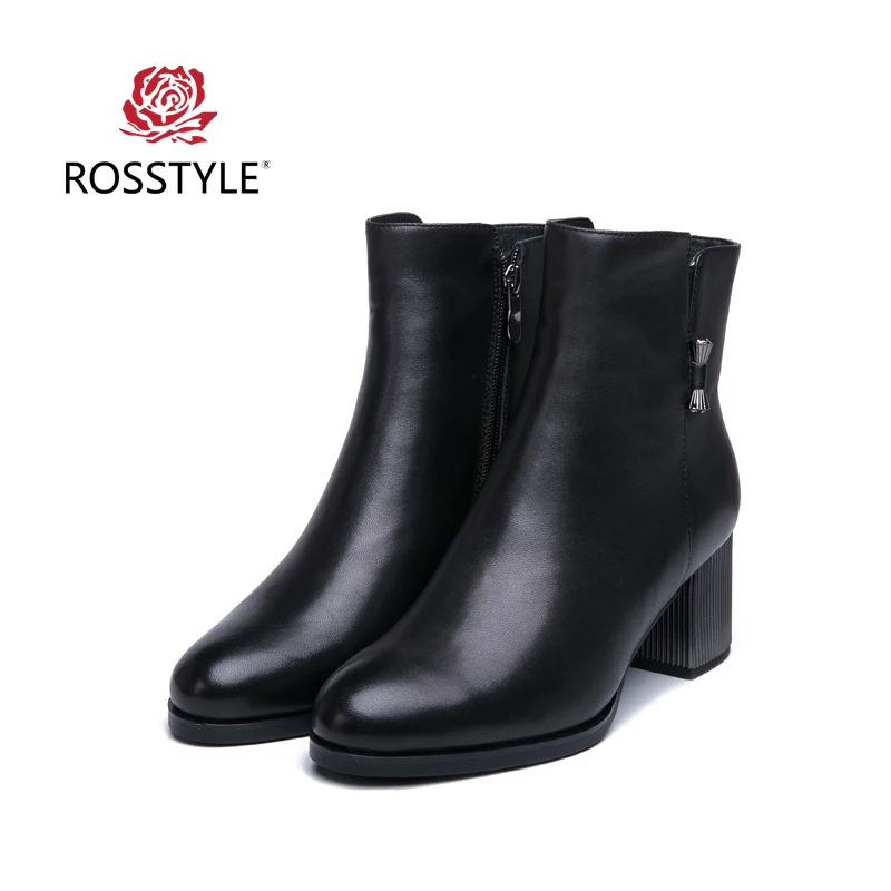 Rosstyle Зимние ботильоны для Для женщин натуральная кожа плюш Обувь на высоких