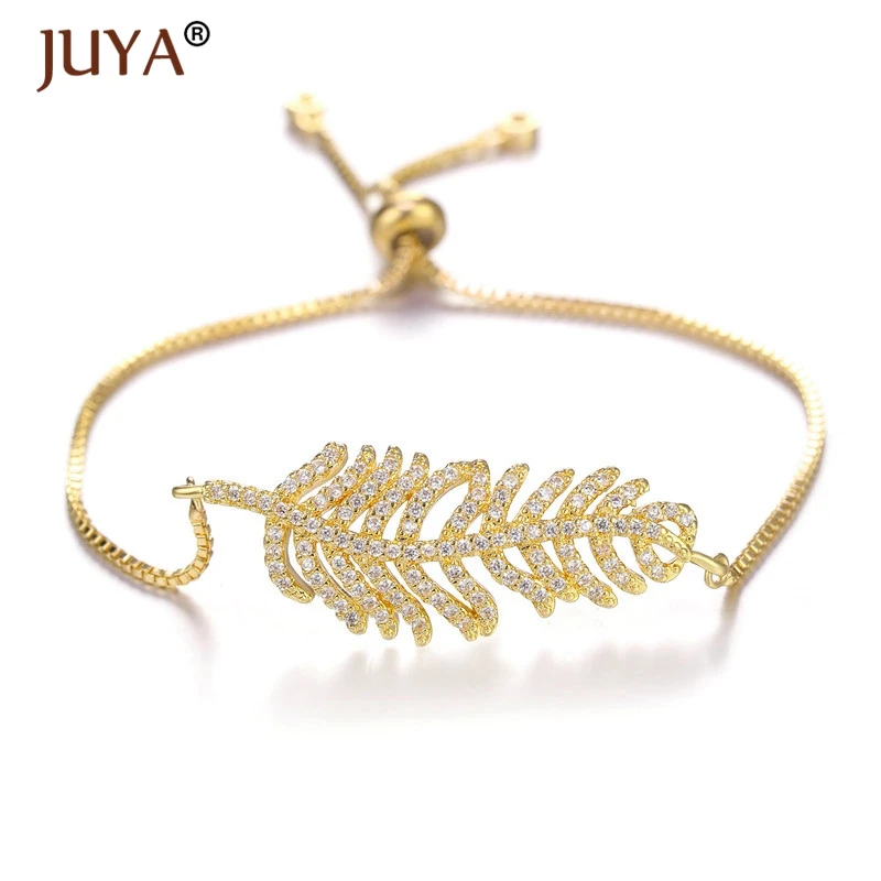 Juya модные простые регулируемые цепочки медные циркониевые браслеты с