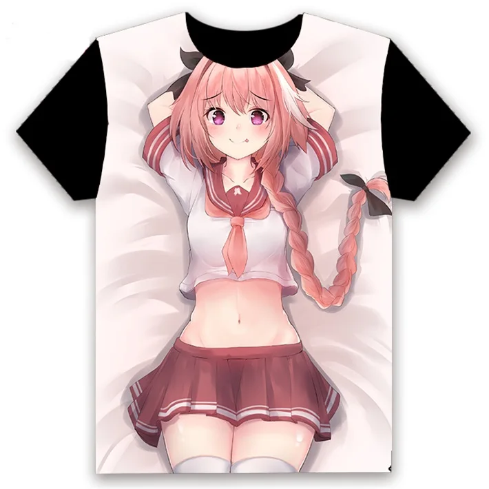 6 Футболка Аниме Манга Fate/Apocrypha Astolfo с принтом Косплей короткий рукав для женщин и мужчин Черная футболка Топы Повседневная летняя забавная рубашка - Цвет: 6