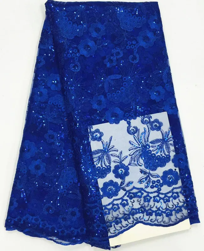 5 ярдов/шт самые популярные королевские синие маленькие пайетки цветочный дизайн