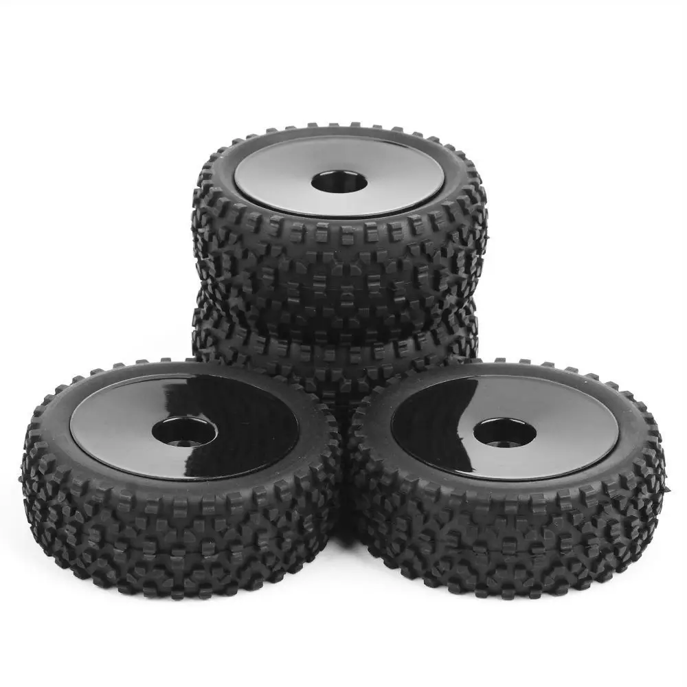 4pcs/set 1/10 buggy tires front&amprear rubber tyre wheel rim 25026+27011 fit HSP HPI RC off-road car toys parts accessories | Игрушки и
